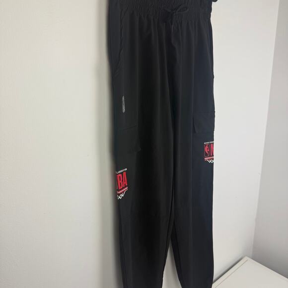 NBA Basketball Mens Adjustable Active Waistband Logo Black Jogger Pants Small - Picture 4 of 11